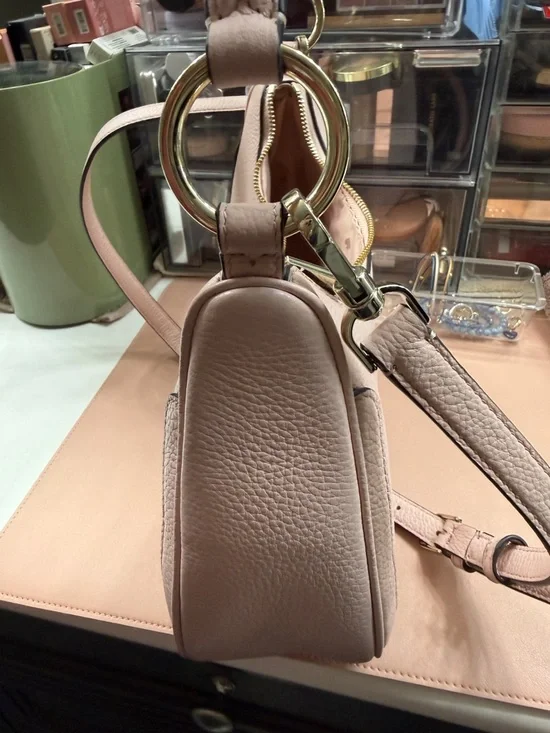 kate spade Blush Pink Pebbled Leather Shoulder Bag with Top Handle - Picture 8 of 8
